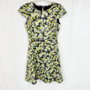 J. Crew Floral Print Cap Sleeve Dress 00